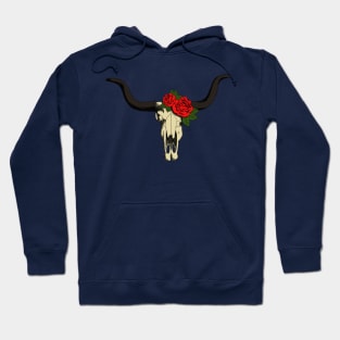 Bull skull with roses Hoodie